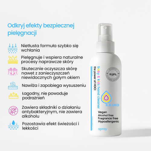 Naturalny plyn do rak dla dzieci z kwasem podchlorawym